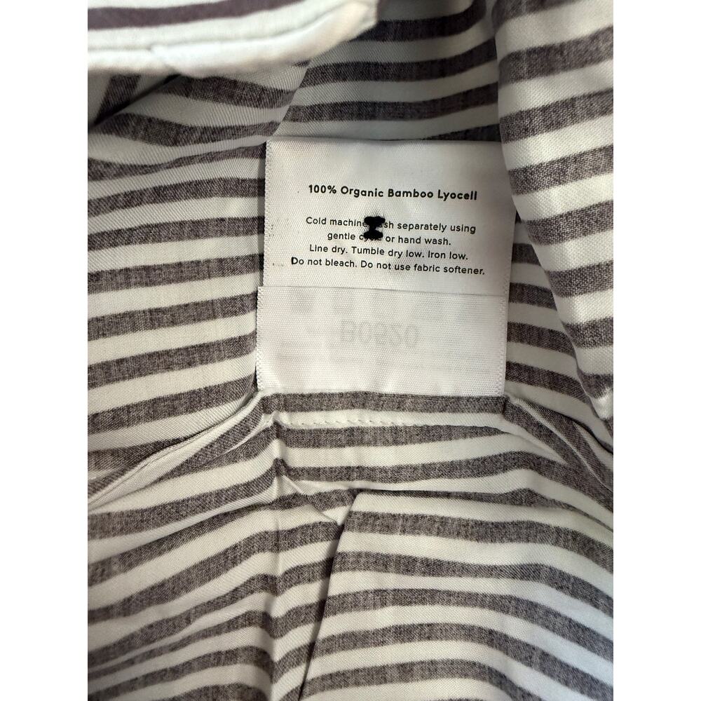 Ettitude Pajama Shirt Womens Small Gray White Striped 100% Bamboo Lyocell Top - Picture 6 of 8